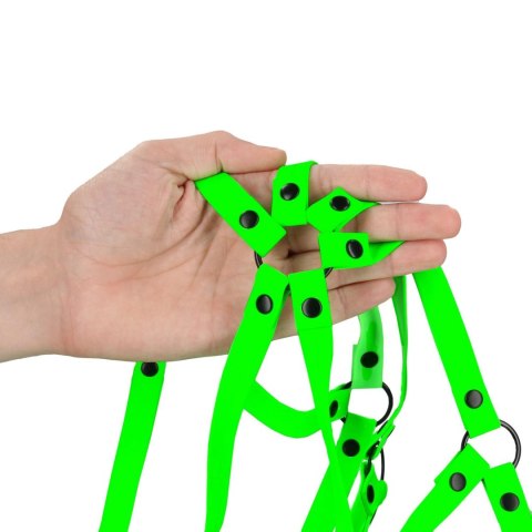 Uprząż - Full Body Harness - GitD - Neon Green/Black - S/M