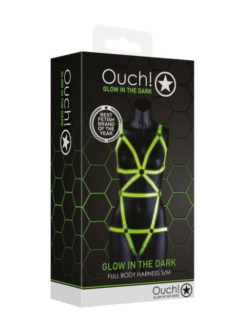 Uprząż - Full Body Harness - GitD - Neon Green/Black - S/M