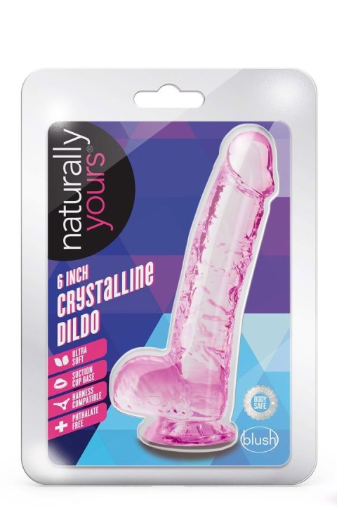 NATURALLY YOURS 6" CRYSTALLINE DILDO ROSE NATURALLY YOURS 6" CRYSTALLINE DILDO ROSE