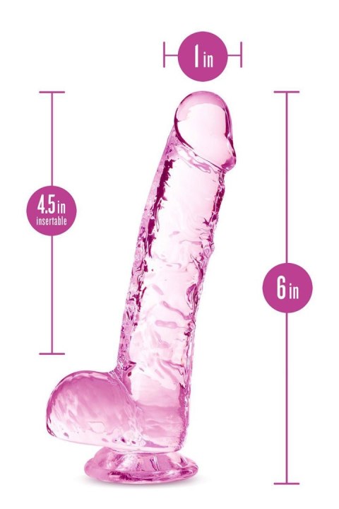 NATURALLY YOURS 6" CRYSTALLINE DILDO ROSE NATURALLY YOURS 6" CRYSTALLINE DILDO ROSE