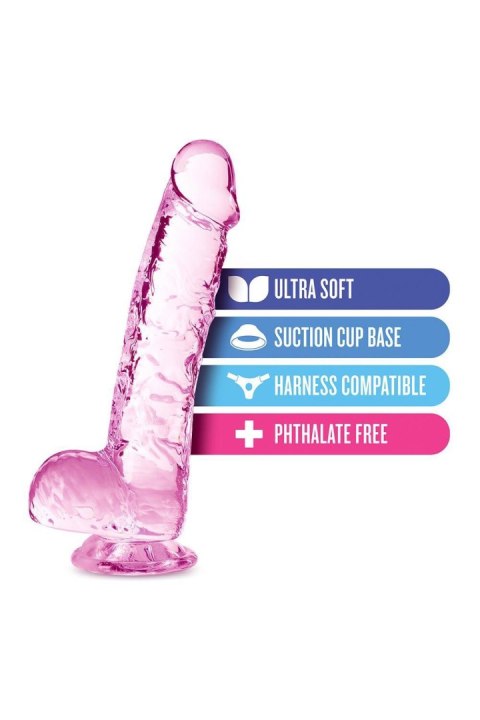 NATURALLY YOURS 6" CRYSTALLINE DILDO ROSE NATURALLY YOURS 6" CRYSTALLINE DILDO ROSE
