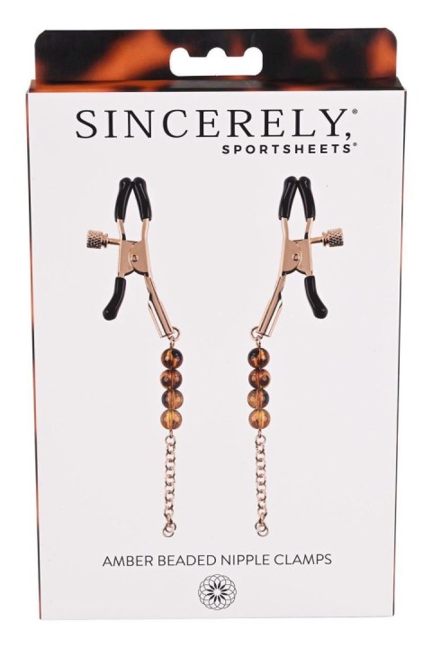 SPORTSHEETS AMBER BEADED NIPPLE CLAMPS SPORTSHEETS AMBER BEADED NIPPLE CLAMPS