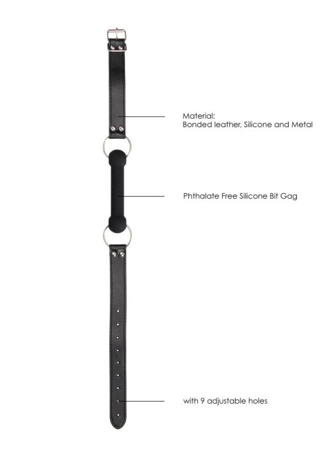 Silicone Bit Gag - With Adjustable Bonded Leather Straps Silicone Bit Gag - With Adjustable Bonded Leather Straps