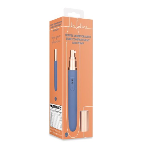 Travel Vibrator with Lube Compartment and Pump Travel Vibrator with Lube Compartment and Pump