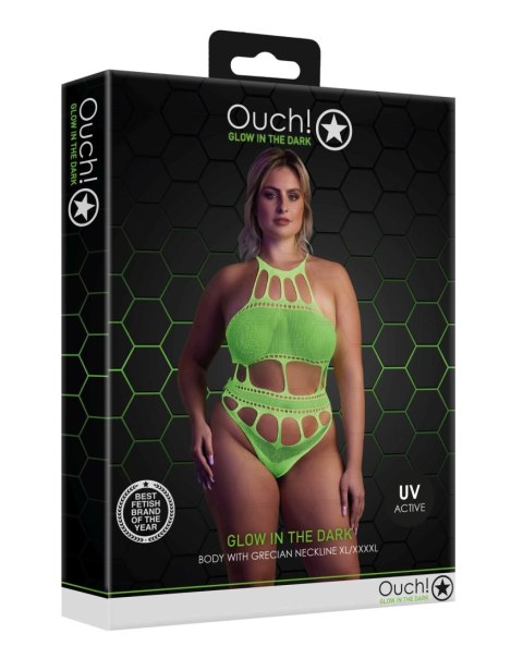 Body with Grecian Neckline - Neon Green - XL/XXXXL Body with Grecian Neckline - Neon Green - XL/XXXXL