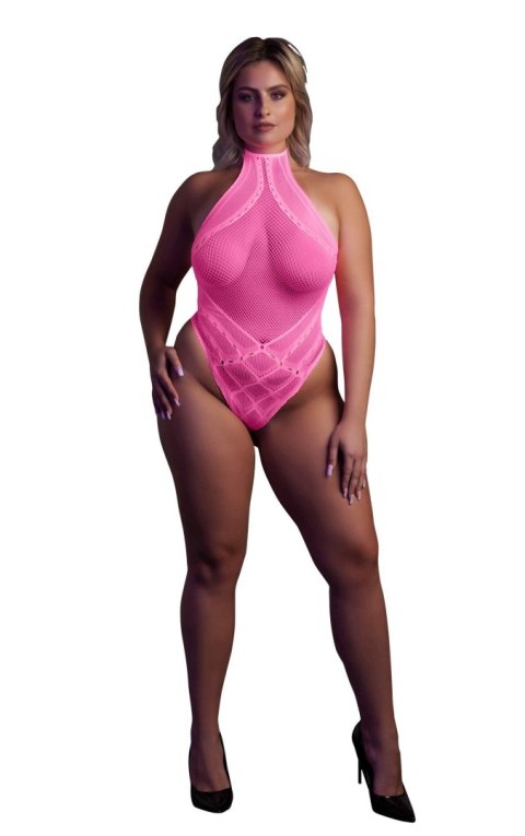Body with Halter Neck - Neon Pink - XL/XXXXL Body with Halter Neck - Neon Pink - XL/XXXXL