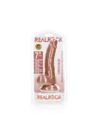 Curved Realistic Dildo Balls Suction Cup - 7"/ 18 cm