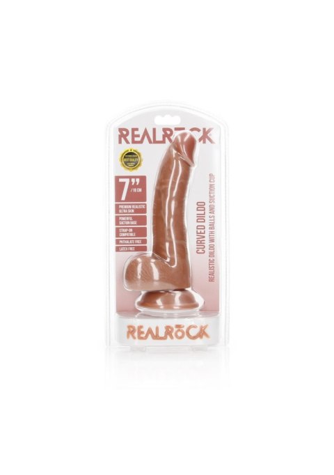 Curved Realistic Dildo Balls Suction Cup - 7"/ 18 cm Curved Realistic Dildo Balls Suction Cup - 7"/ 18 cm