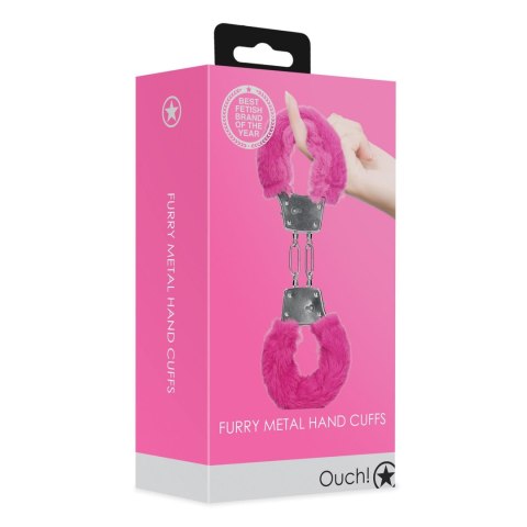 Furry Metal Hand Cuffs - Pink Furry Metal Hand Cuffs - Pink