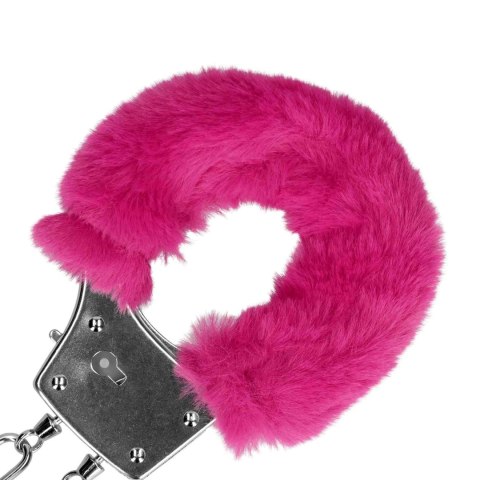 Furry Metal Hand Cuffs - Pink Furry Metal Hand Cuffs - Pink