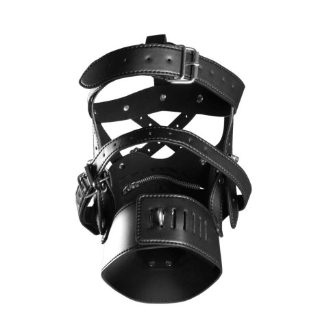 Head Harness with Zip-up Mouth and Lock - Black Head Harness with Zip-up Mouth and Lock - Black