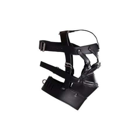 Head Harness with Zip-up Mouth and Lock - Black Head Harness with Zip-up Mouth and Lock - Black