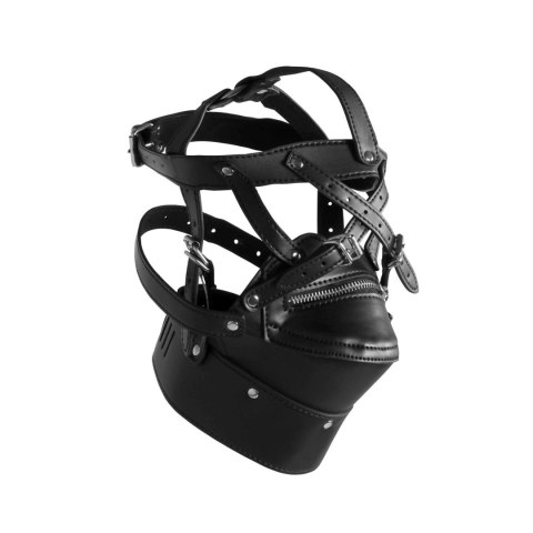 Head Harness with Zip-up Mouth and Lock - Black Head Harness with Zip-up Mouth and Lock - Black