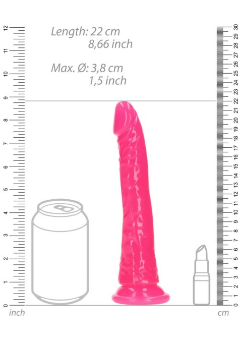 Slim Realistic Dildo with Suction Cup - Glow in the Dark - 8'' / 20 cm Slim Realistic Dildo with Suction Cup - Glow in the Dark - 8'' / 20 cm