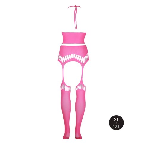 Ouch! - Dwóczęściowy Bodystocking - Two Piece with Crop Top and Stockings XL/XXXXL Ouch! - Dwóczęściowy Bodystocking - Two Piece with Crop Top and Stockings XL/XXXXL