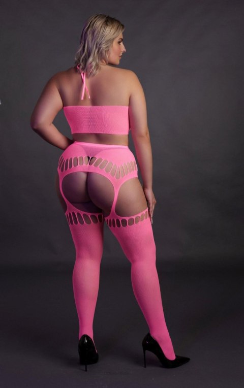 Ouch! - Dwóczęściowy Bodystocking - Two Piece with Crop Top and Stockings XL/XXXXL Ouch! - Dwóczęściowy Bodystocking - Two Piece with Crop Top and Stockings XL/XXXXL