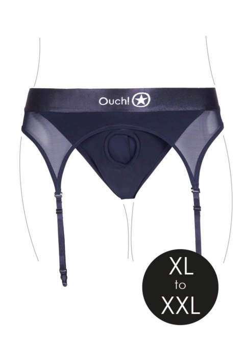 Vibrating Strap-on Thong with Adjustable Garters - XL/XXL Vibrating Strap-on Thong with Adjustable Garters - XL/XXL