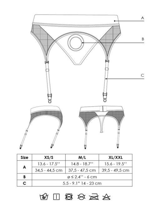 Vibrating Strap-on Thong with Adjustable Garters - XL/XXL Vibrating Strap-on Thong with Adjustable Garters - XL/XXL