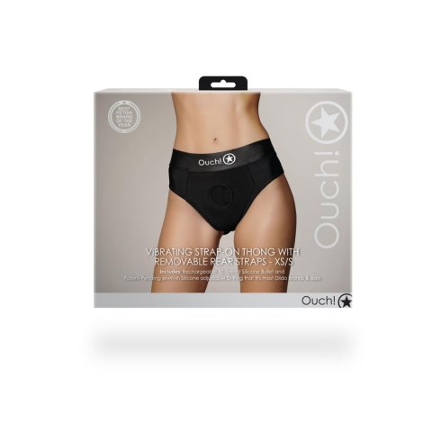 Vibrating Strap-on Thong with Removable Rear Straps - XS/S Vibrating Strap-on Thong with Removable Rear Straps - XS/S
