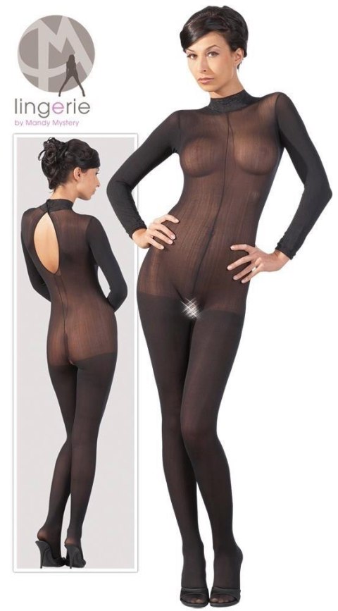 Bodystocking - Catsuit with Lace Collar S/M Bodystocking - Catsuit with Lace Collar S/M