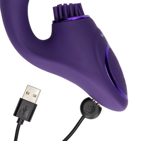 Gen - Rechargeable Triple Action G-Spot Vibrator with Pulse Wave and Vibrating Bristles - Purple Gen - Rechargeable Triple Action G-Spot Vibrator with Pulse Wave and Vibrating Bristles - Purple