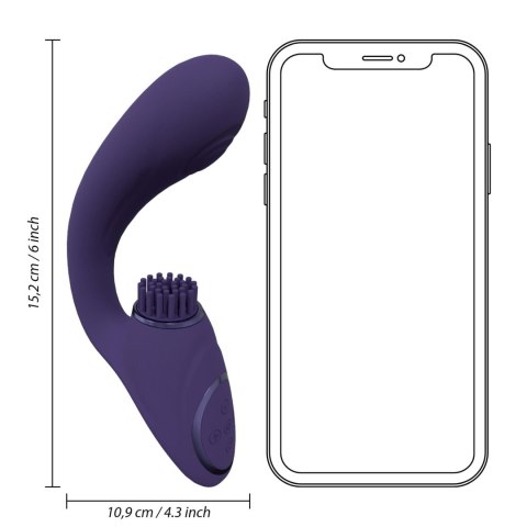 Gen - Rechargeable Triple Action G-Spot Vibrator with Pulse Wave and Vibrating Bristles - Purple Gen - Rechargeable Triple Action G-Spot Vibrator with Pulse Wave and Vibrating Bristles - Purple