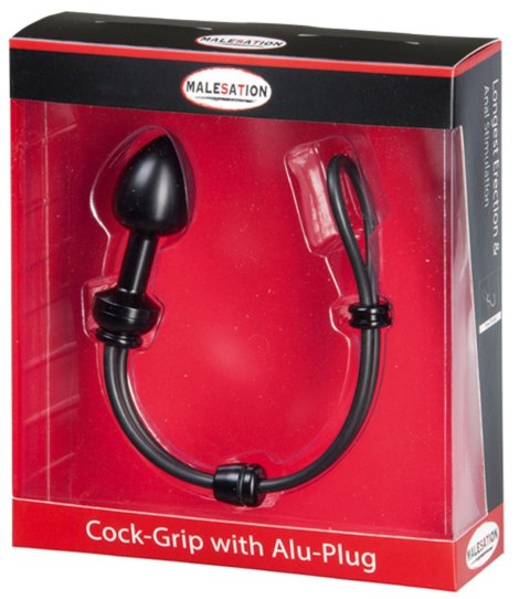 MALESATION Cock-Grip with Alu-Plug small, black MALESATION Cock-Grip with Alu-Plug small, black