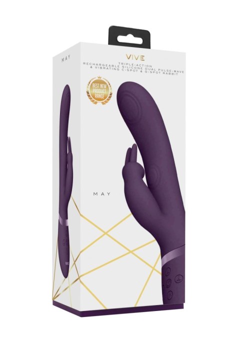 May - Pulse-Wave & C-spot & G-Spot Rabbit - Purple May - Pulse-Wave & C-spot & G-Spot Rabbit - Purple