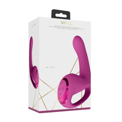 Riko - Rechargeable Triple Action Thumper with Advanced Finger Motion & Pulse Wave Stimulator - Pink Riko - Rechargeable Triple Action Thumper with Advanced Finger Motion & Pulse Wave Stimulator - Pink