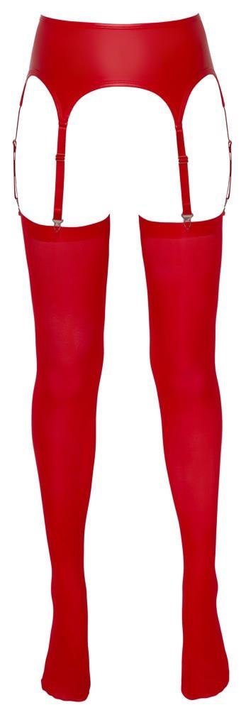Pończochy z pasem - Suspender Belt Red L/XL Pończochy z pasem - Suspender Belt Red L/XL