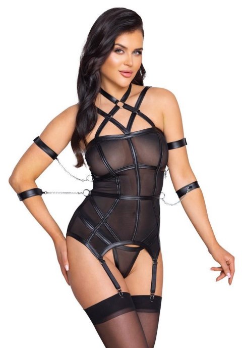 Cottelli - Gorset z kajdankami - Basque Bondage XL Cottelli - Gorset z kajdankami - Basque Bondage XL