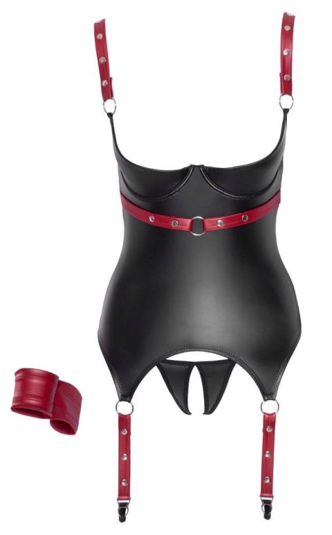 Cottelli - Komplet z wiązaniem - Basque black/red S Cottelli - Komplet z wiązaniem - Basque black/red S