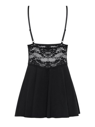 Obsessive - 810-BAB-1 babydoll i stringi czarna S/M