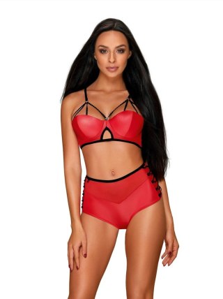 Obsessive - Leatheria komplet 2-częściowy czerwony S/M