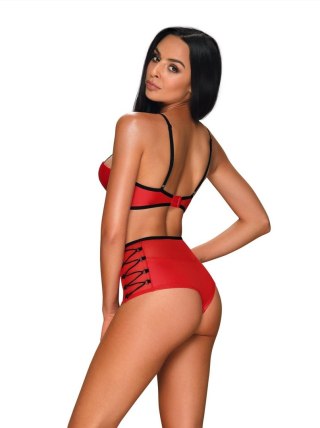 Obsessive - Leatheria komplet 2-częściowy czerwony S/M