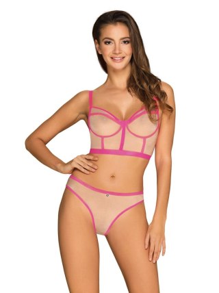 Obsessive - Nudelia top i figi różowe S/M