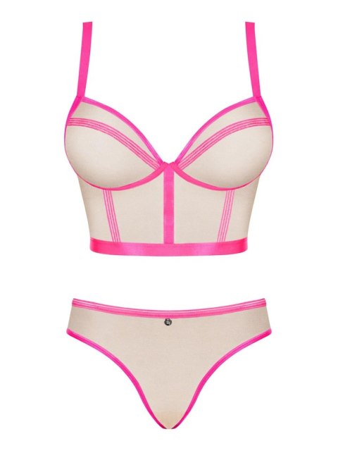 Obsessive - Nudelia top i figi różowe S/M Obsessive - Nudelia top i figi różowe S/M