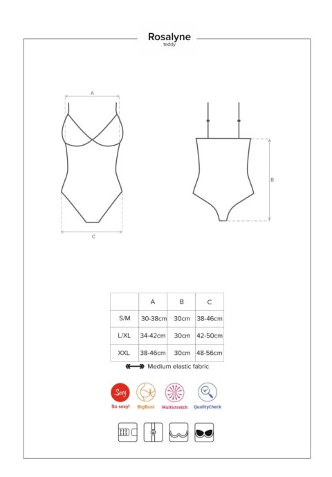 Obsessive - Rosalyne body czerwone S/M Obsessive - Rosalyne body czerwone S/M