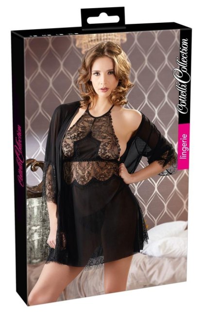 Cottelli - Komplet - Chemise Set black M