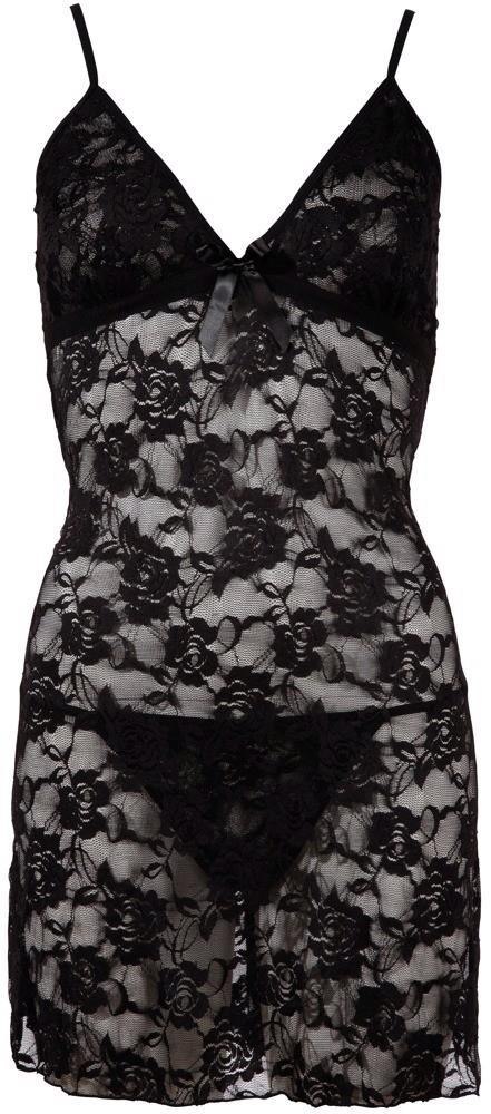 Cottelli - Koszulka i stringi - Chemise black L Cottelli - Koszulka i stringi - Chemise black L