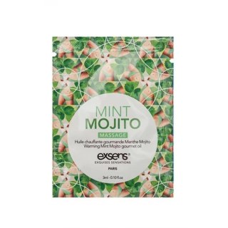 Exsens - Olejek do masażu - pakiet 10 szt. po 3 ml - MINT MOJITO SACHET Warming gourmet massage oil