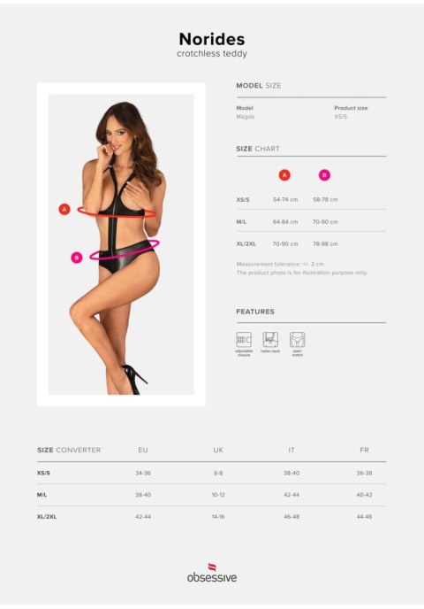 Obsessive - Norides body otwarte XL/2XL Obsessive - Norides body otwarte XL/2XL