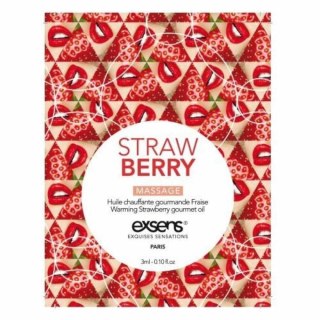 Exsens - Olejek do masażu - pakiet 10 szt. po 3 ml - STRAWBERRY SACHET Warming gourmet massage oil