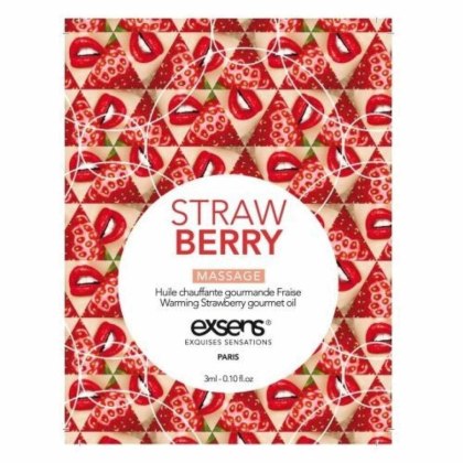 Exsens - Olejek do masażu - pakiet 10 szt. po 3 ml - STRAWBERRY SACHET Warming gourmet massage oil