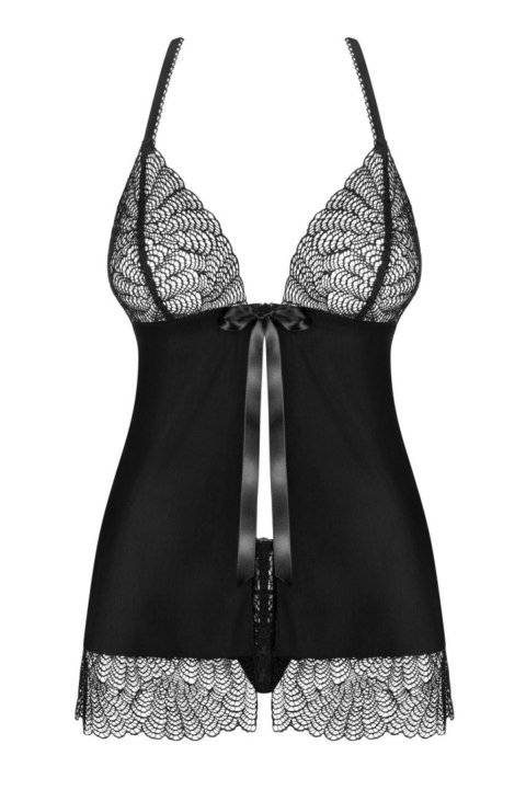 Obsessive - Chiccanta babydoll i stringi czarna L/XL Obsessive - Chiccanta babydoll i stringi czarna L/XL