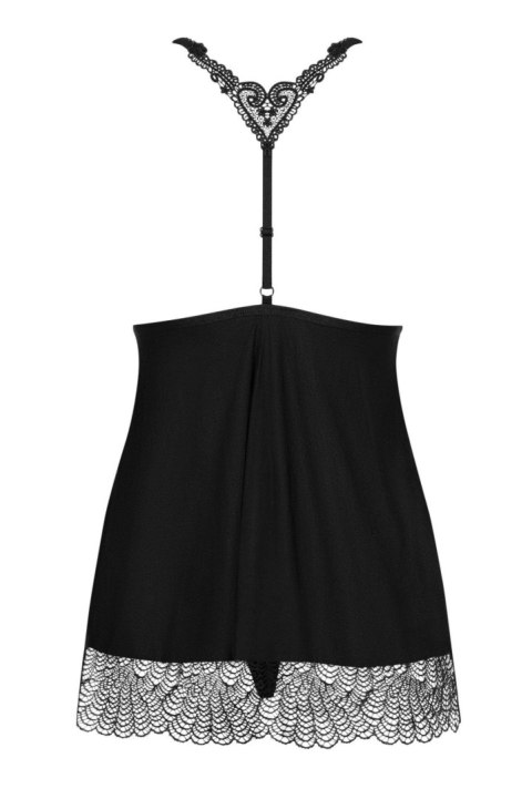 Obsessive - Chiccanta babydoll i stringi czarna L/XL Obsessive - Chiccanta babydoll i stringi czarna L/XL