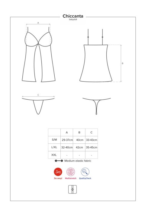 Obsessive - Chiccanta babydoll i stringi czarna L/XL Obsessive - Chiccanta babydoll i stringi czarna L/XL