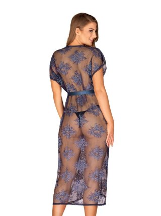 Obsessive - Flowlace peniuar niebieski L/XL