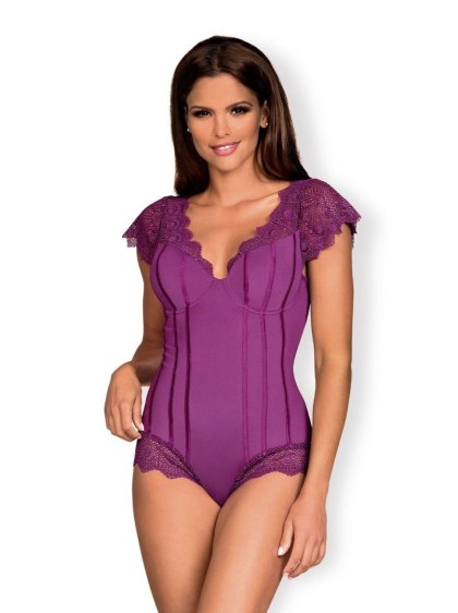 Obsessive - Moketta body fioletowe L/XL