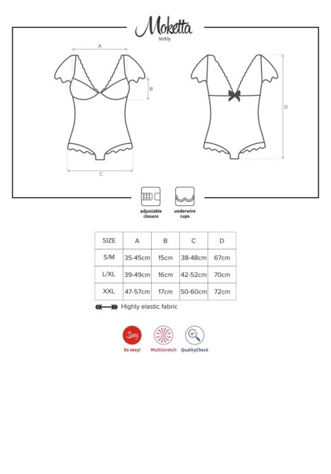 Obsessive - Moketta body fioletowe S/M Obsessive - Moketta body fioletowe S/M